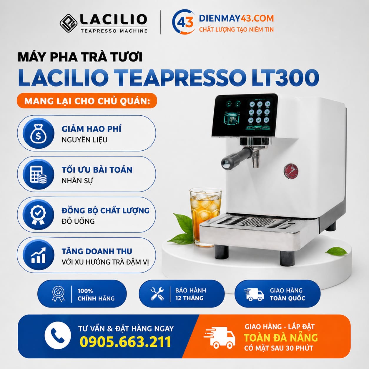 máy pha trà lacilio teapresso lt-300 chính hãng cho quán cafe tại Đà Nẵng