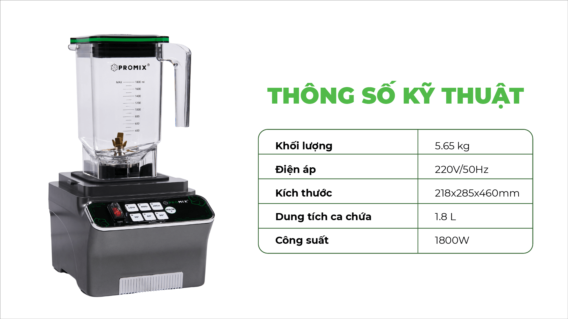 thông số kỹ thuật máy xay promix PM 921B