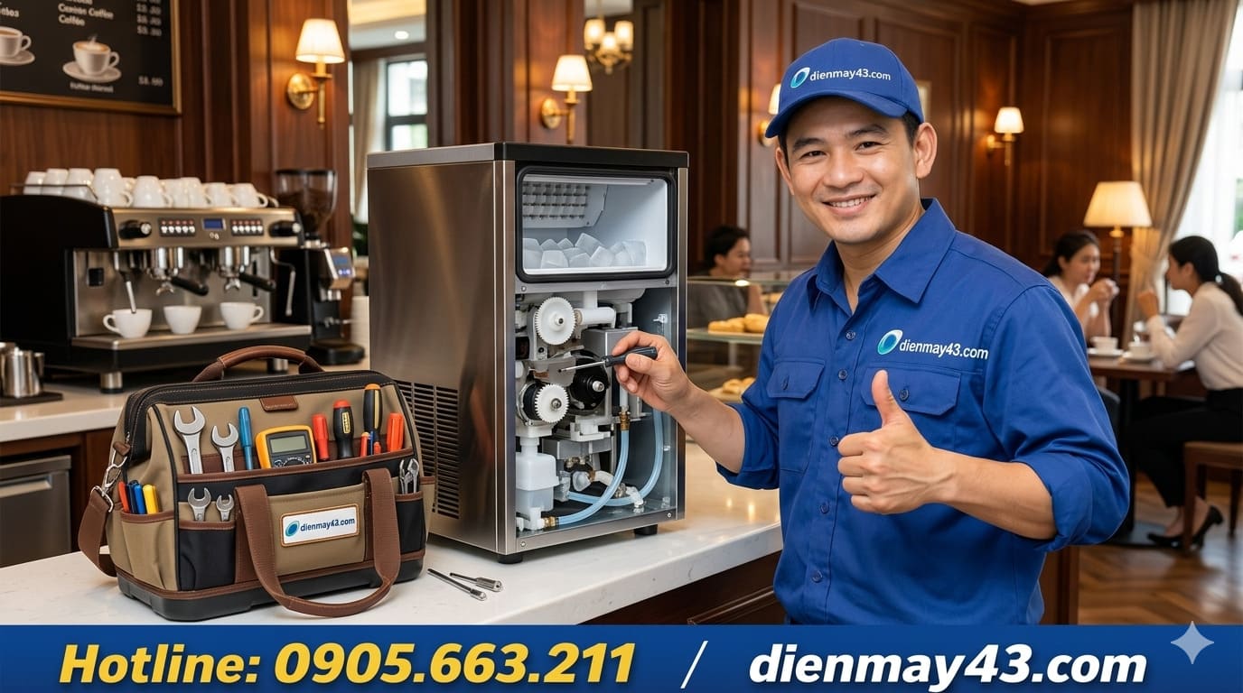 Sửa chữa máy làm đá mini chuyên nghiệp – kiểm tra và thay linh kiện tại Đà Nẵng