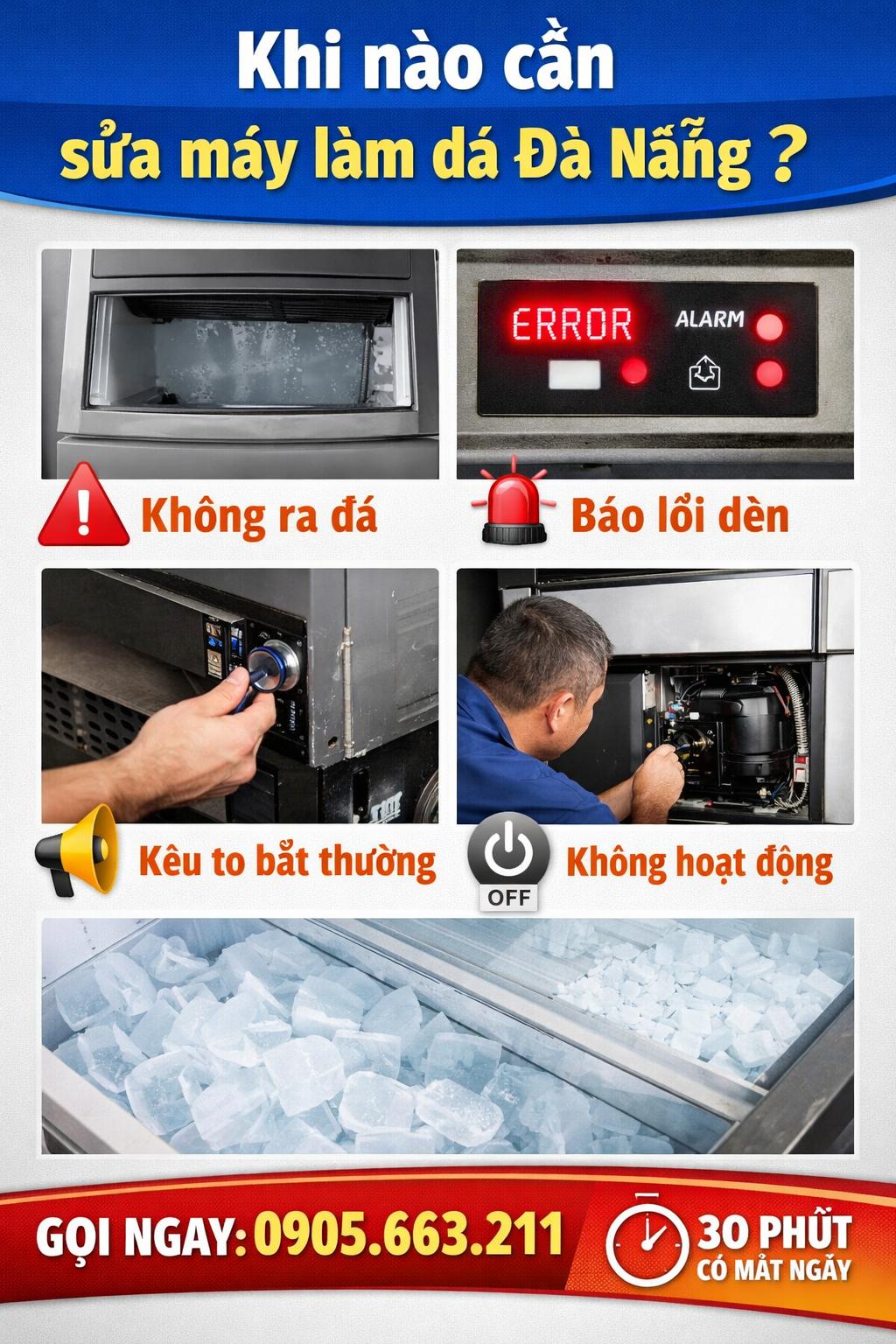 dấu hiệu cần sửa máy làm đá tại Đà Nẵng