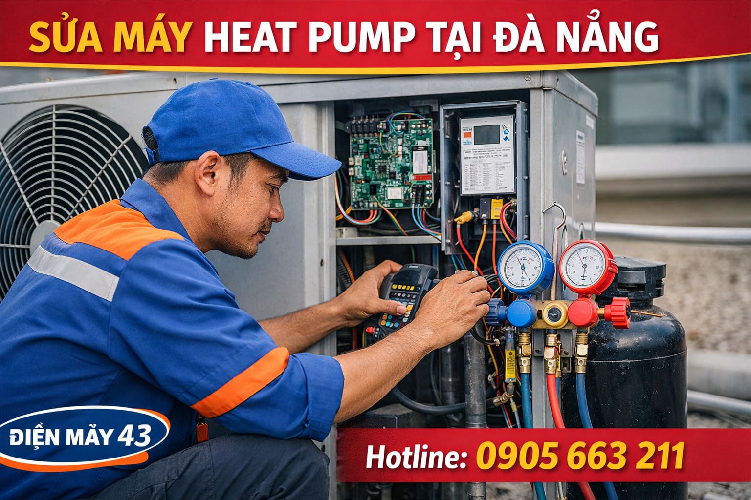 dịch vụ sửa máy heatpump tại Đà Nẵng chuyên nghiệp, các hãng media, ariston, daikin... LH 0905.663.211